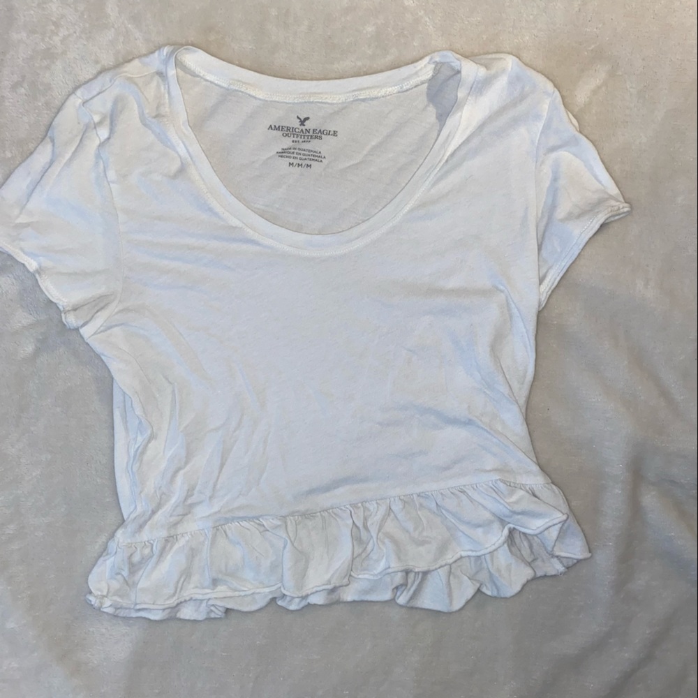 White American Eagle Crop Top